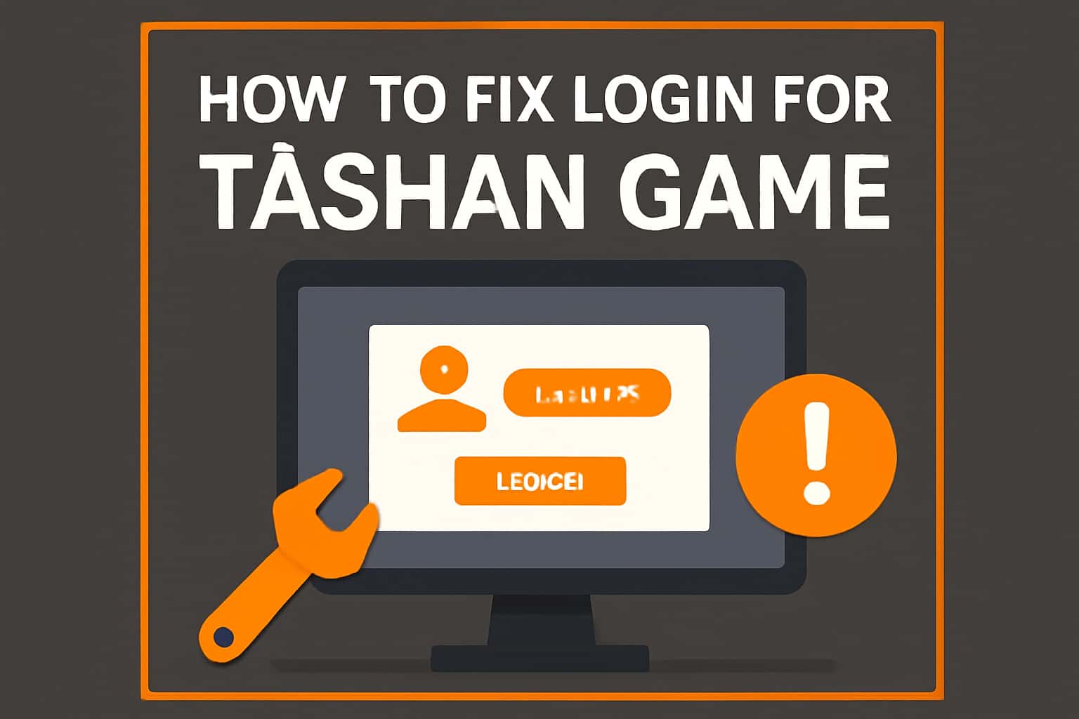 An informative scene highlighting troubleshooting steps for logging into Tashan Game.